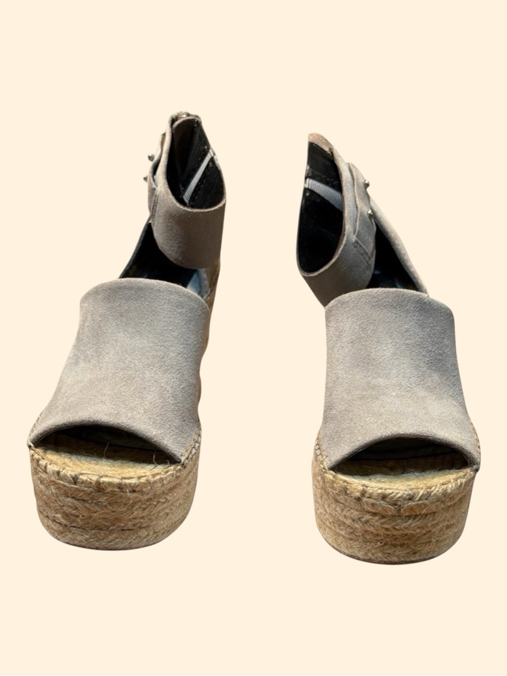 Dolce Vita Taupe Suede Espadrille Wedges